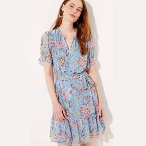 LOFT | Garden Tie Waist Flounce Dress